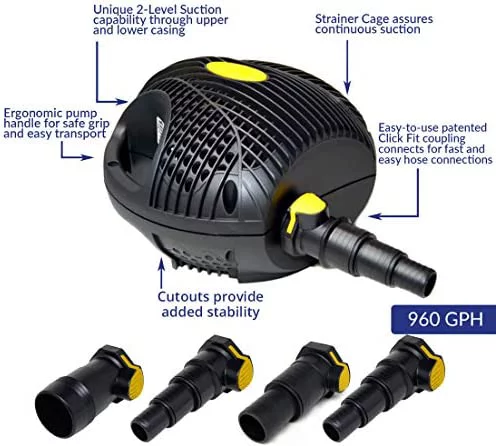 Laguna Max-Flo 1350 Electronic Waterfall and Filter Pump for Ponds Up to 2700-Gallon