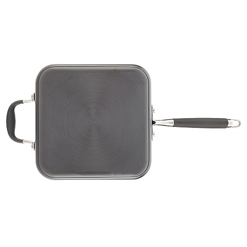 Anolon Advanced Hard Anodized Nonstick Saute Square Fry Pan with Helper Handle, 4 Quart, Graphite Gray,83862