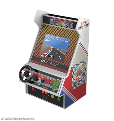 My Arcade Pole Position Racing Player: Retro Mini Arcade Game Console with 2 Games, Real Racing Controls, Gifts for Adults,Full Color Screen
