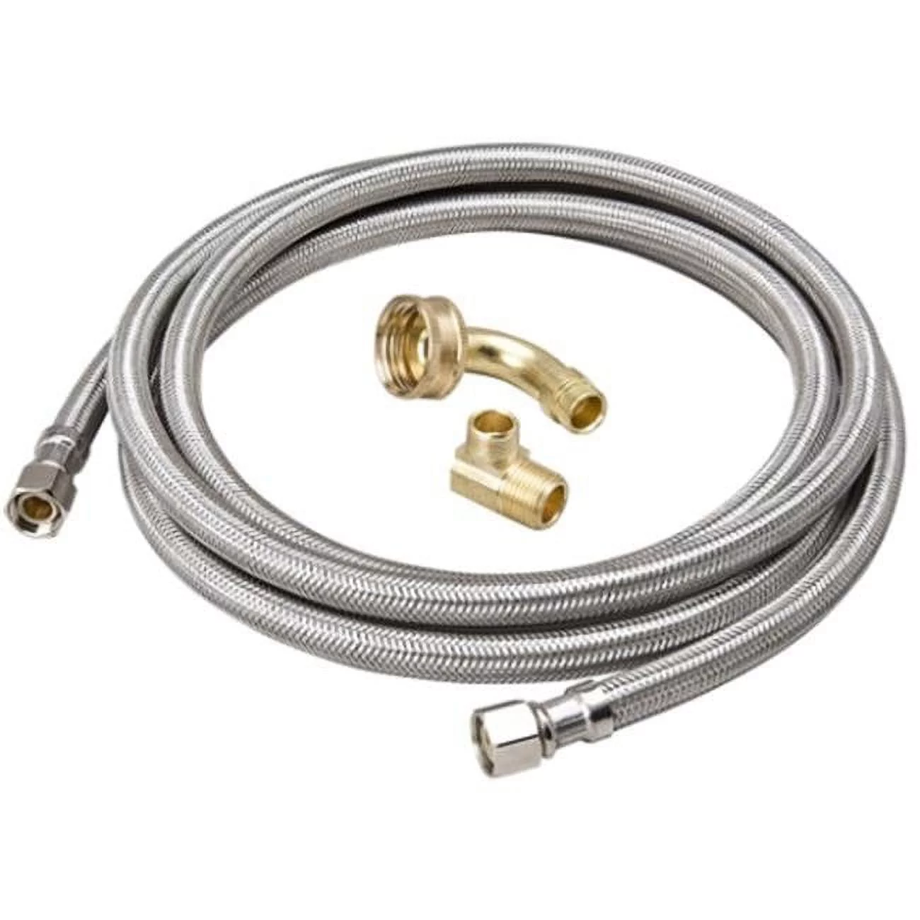 B & K Industries 496-201 0.37 in. Stainless Steel Dishwasher Connector