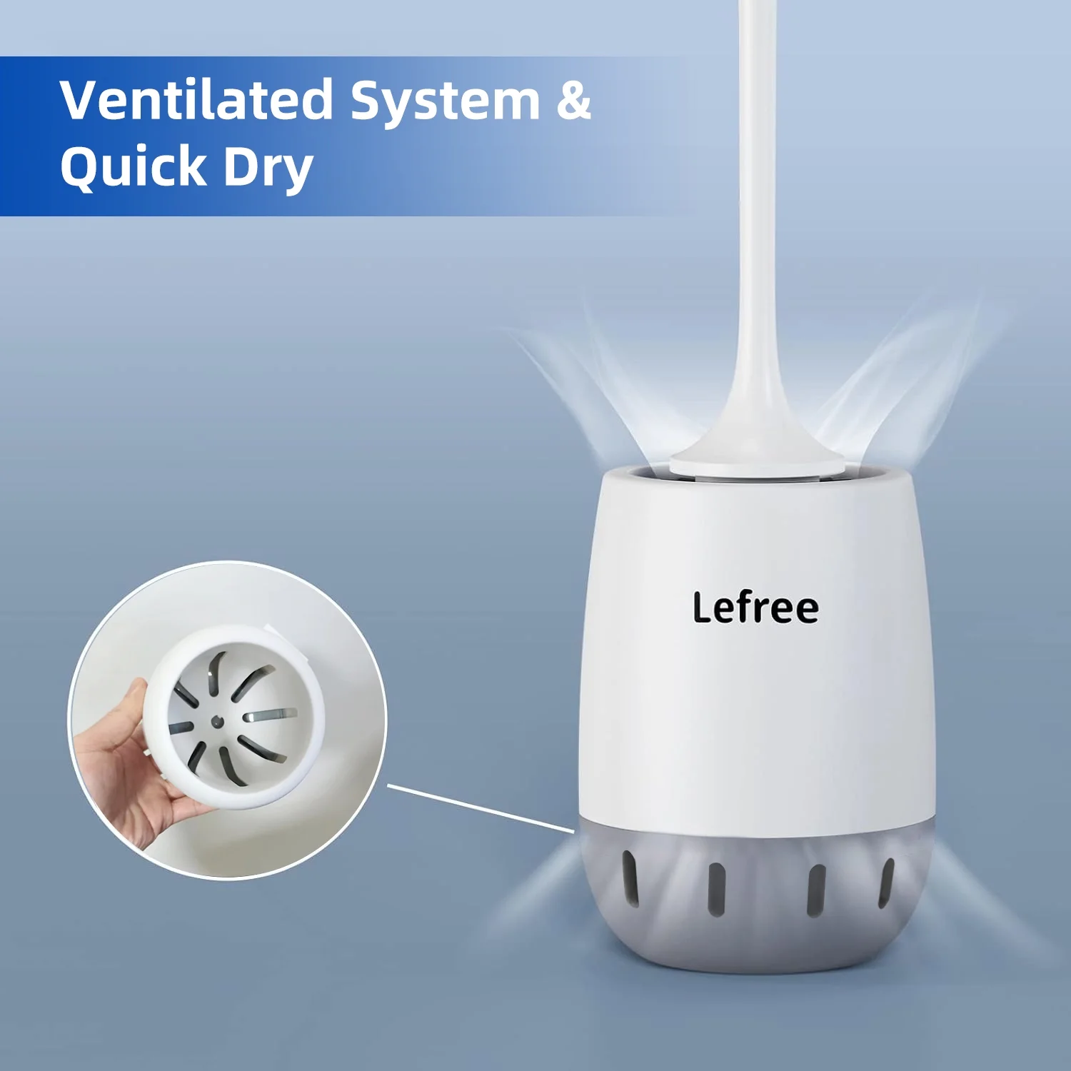 Lefree Toilet Brush and Caddy Bowl Cleaner Holder Set for Bathroom (2Pack)