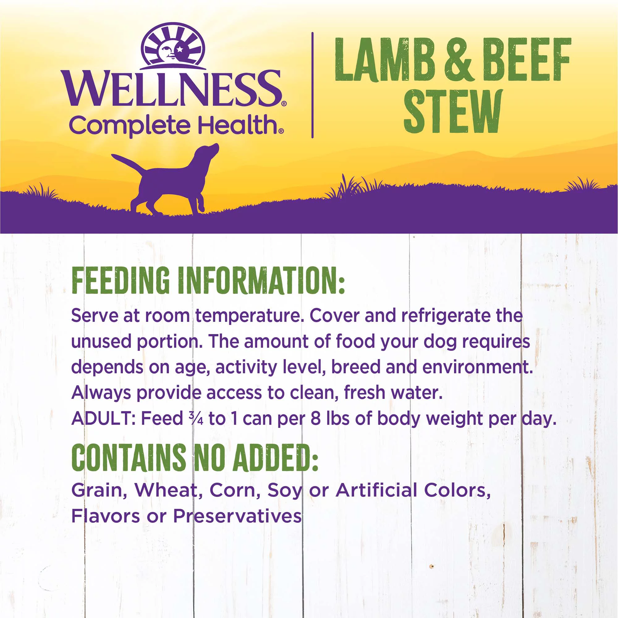 Wellness Thick & Chunky Natural Canned Dog Food, Lamb & Beef Stew, 12.5-Ounce Can (Pack of 12)