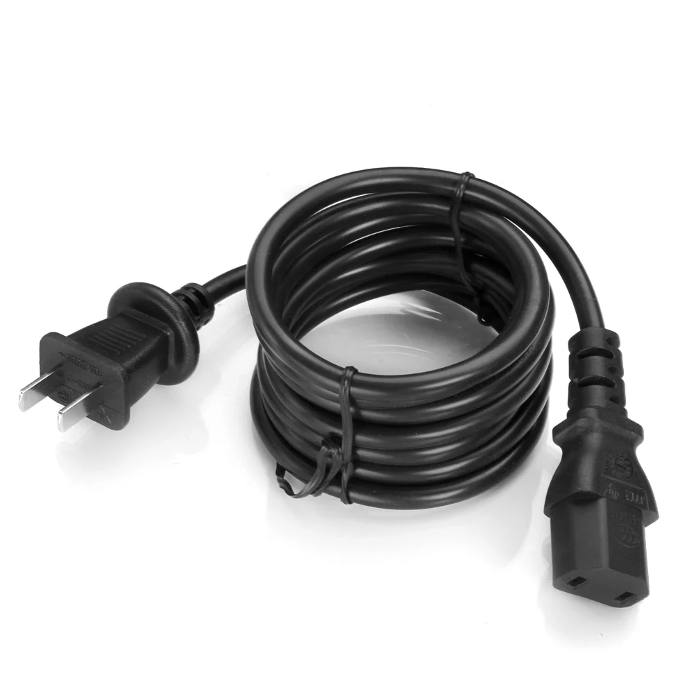 TNP Xbox 360 Charger Power Cord (10 Feet) 2 Prong Power Supply AC Adapter Charging Cable for Microsoft Xbox 360 Jasper, Falcon and Slim Model Power Adapter Black