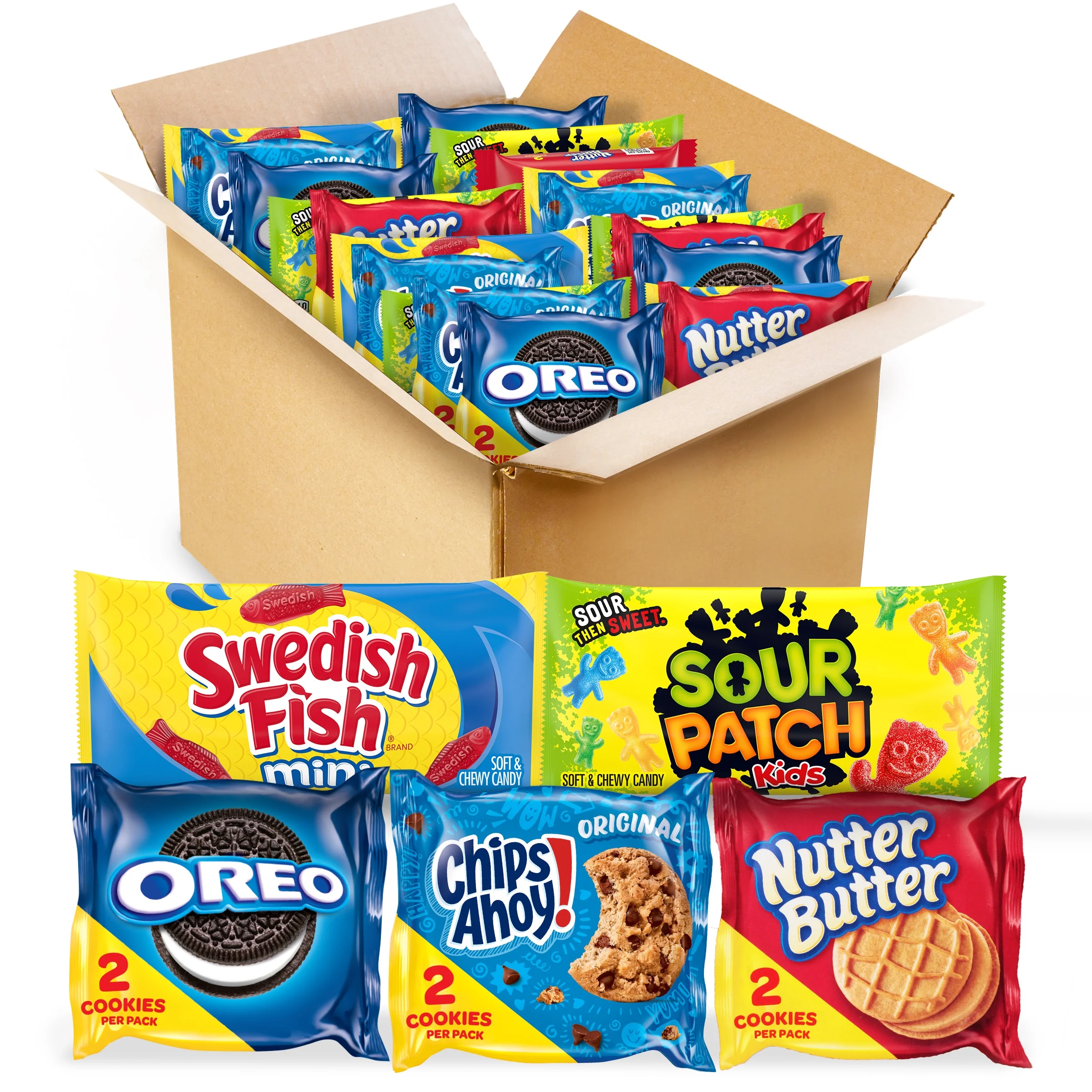 OREO, CHIPS AHOY!, Nutter Butter, SOUR PATCH KIDS & SWEDISH FISH Variety Pack, 40 Snack Packs