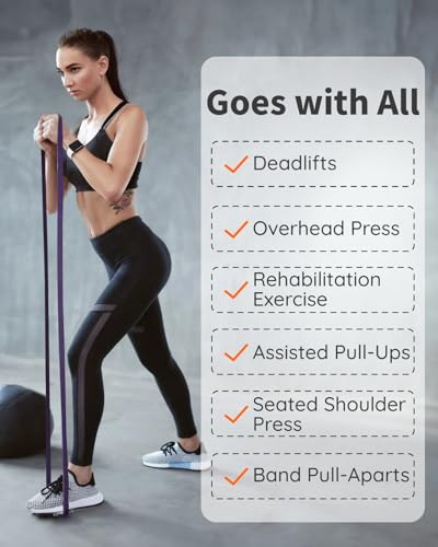 Resistance Bands Set - Pull Up Bands for Men Women, Exercise Bands Resistance with Door Anchor, Training Poster & Pouch for Body Stretching, Pull Up Assist