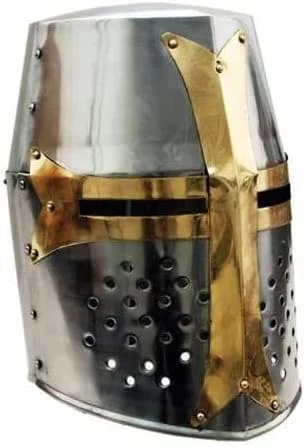 Great Brass Crusader Knight Helmet Most Fit Adult Size Rustic Vintage Home Decor Gifts