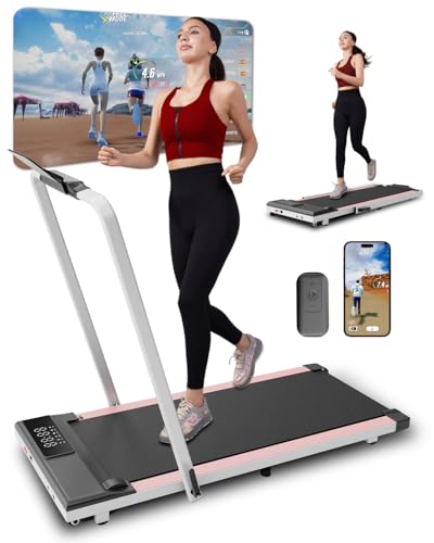 3 in 1 Walking Pad Treadmills - Folding Treadmill 300lbs Capacity Under Desk Treadmill 3.0HP Foldable Treadmill for Home Office with Remote Control & Smart APP Space Saving