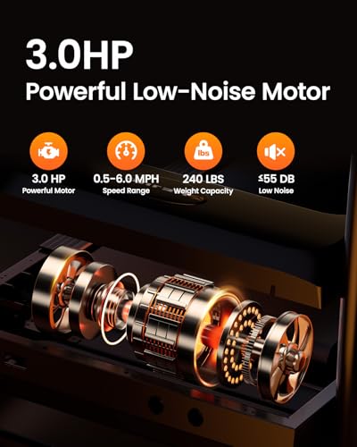 Treadmills for Home, 3.0HP Folding Treadmill with Incline, Small Space Portable Running Machine, 240 Lbs Capacity with 12 Preset PROG, LED Display, Speaker and Cup Holder