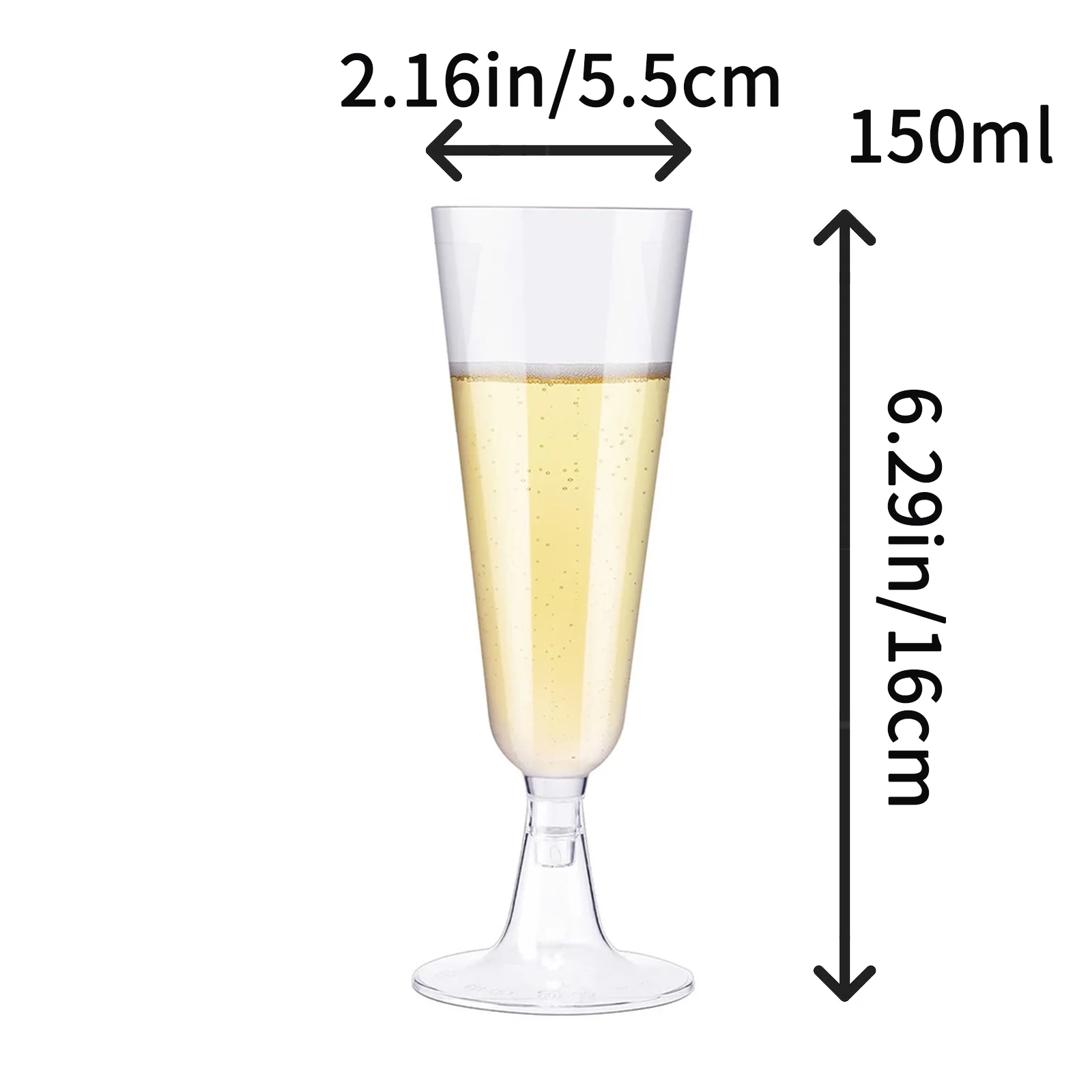 Bulk Pack of Disposable Plastic Champagne Flutes - 40 Pack Clear Plastic Glasses - Wedding Toasting Cups