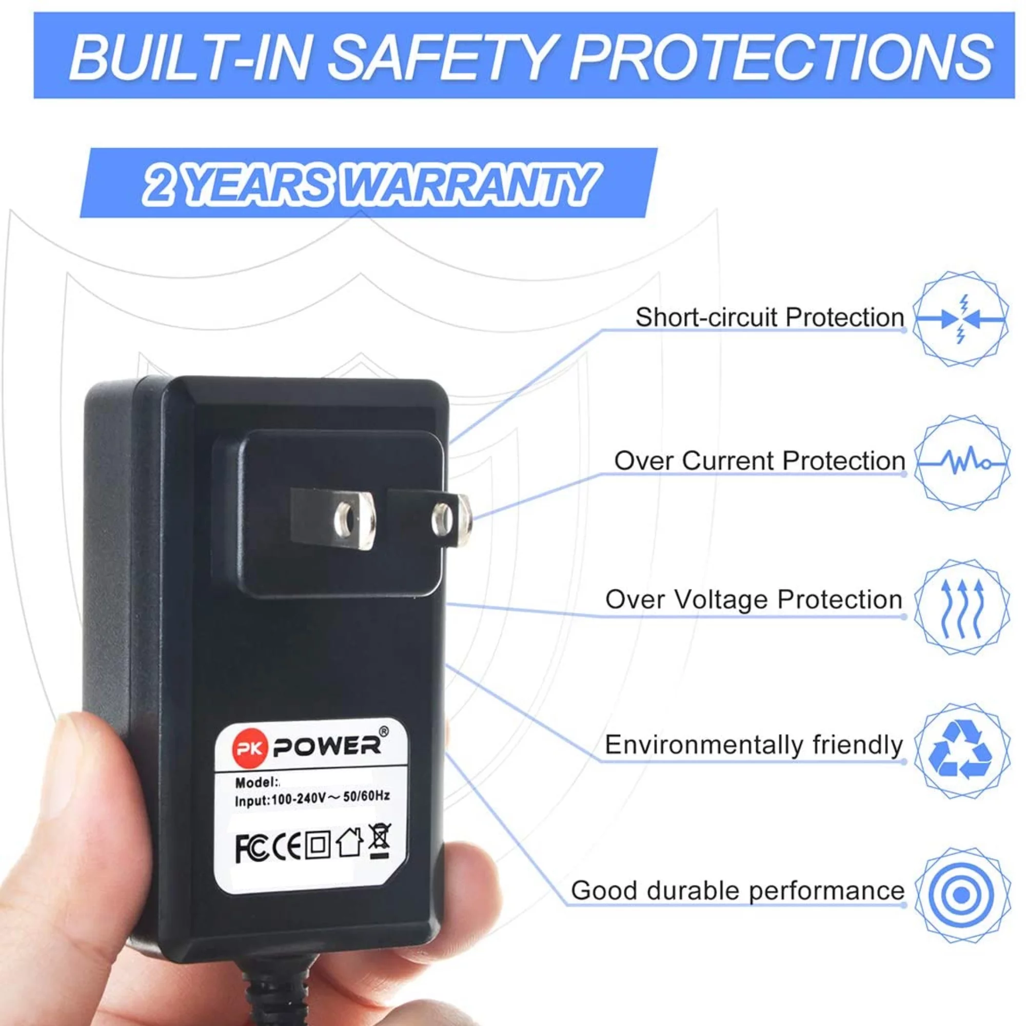 PKPOWER AC Adapter Charger for Fender Full Moon Distortion Effects Pedal Power Supply Cord Mains PSU