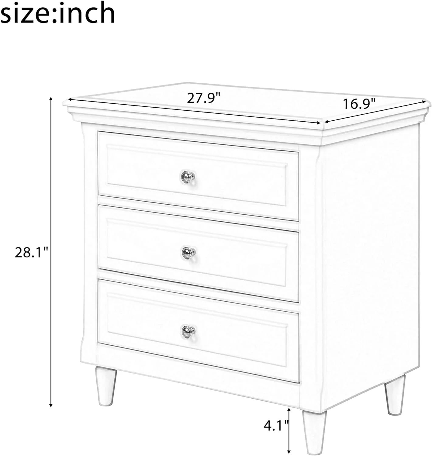 Nightstand,Modern Bedside Table For Bedroom,Wooden End Table,Storage Cabinet,Home Furniture,White