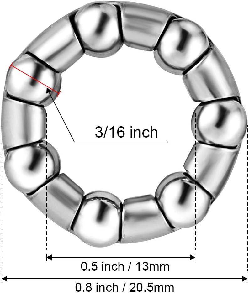 Bicycle Wheel Bearing Retainer 3/16 inch x 7 Balls,4 Pcs Ball Bearings for Bike Front Wheel, Kids/Stretch Bicycle