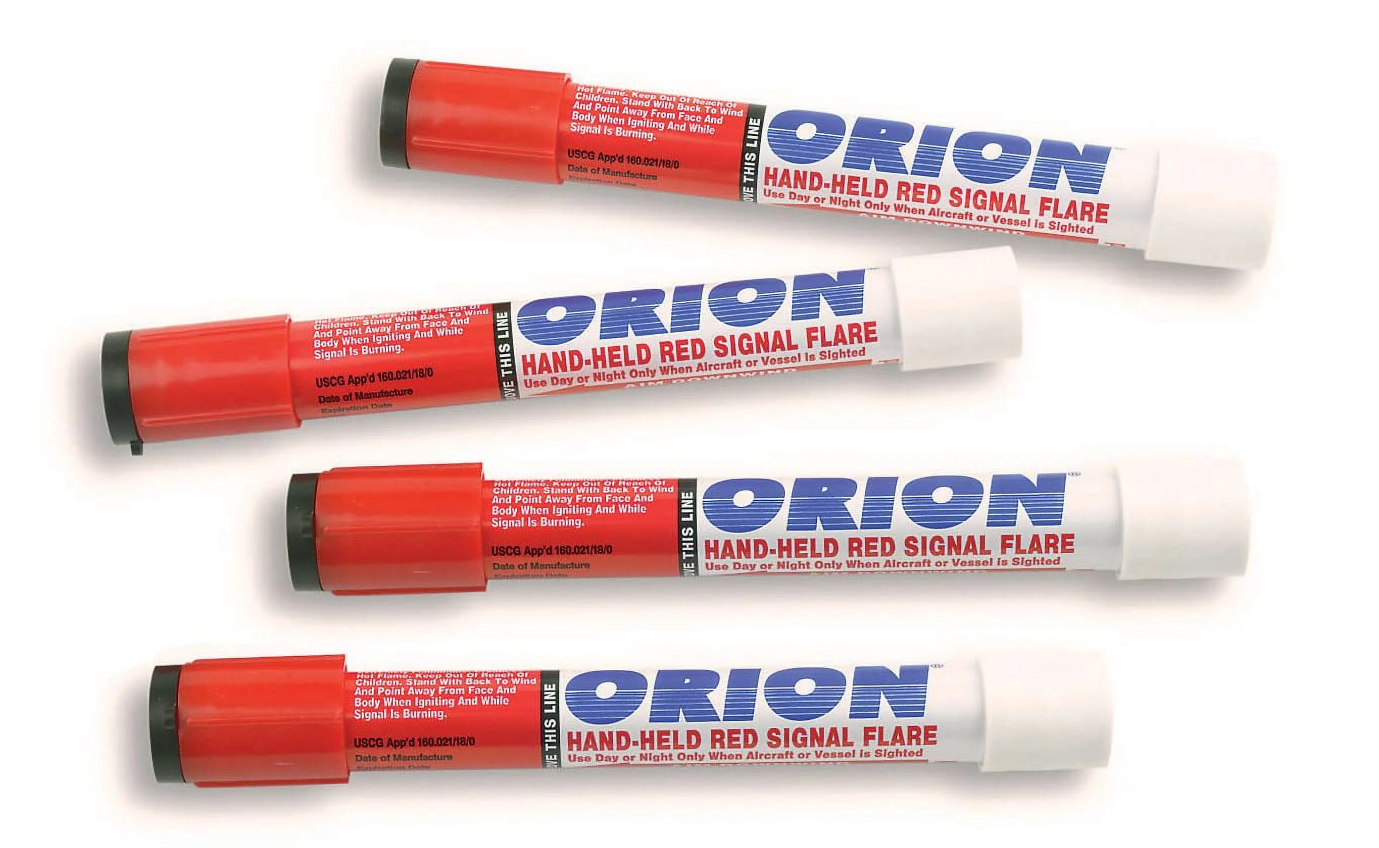 Orion Locate-4  Red Handheld Marine Boating Accessory Flares 4 Pack.