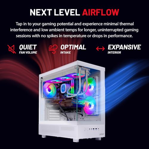 Skytech Gaming Azure 3 Desktop PC, Ryzen 7 9700X 3.8 GHz (5.5GHz), NVIDIA RTX 5060, 1TB NVMe SSD, 32GB DDR5 RAM 6000 RGB, 850W Gold ATX 3 PSU, 360mm ARGB AIO, Wi-Fi, Win 11