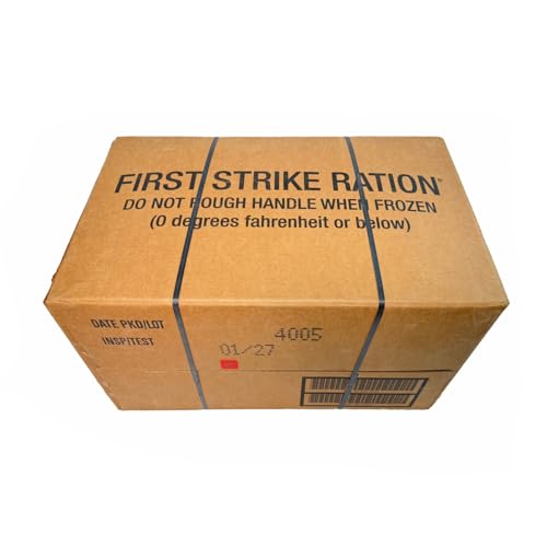 First Strike Ration – 2027 Inspection Date – Military MRE Case (9 Menus) – 24-Hour Compact Meal Kit – Emergency, Survival, Tactical Use – 9 Rations