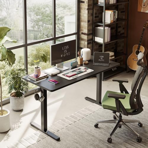 FEZIBO Electric Standing Desk Adjustable Height, 40 x 24 Inch Sit and Stand Desk, Home Office Desk, Ergonomic Workstation Computer Desk, Black