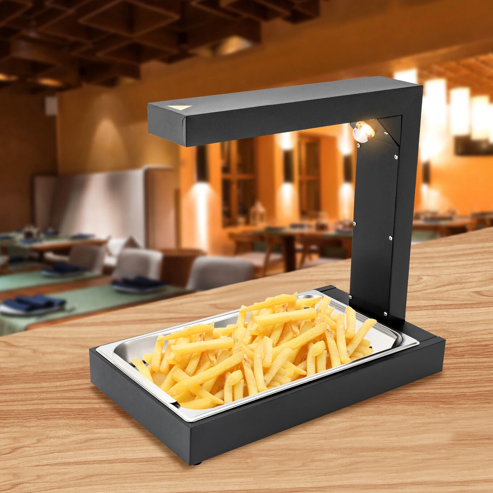 Miumaeov French Fry Food Warmer 110V 500W Commercial Heat Lamp Free-Standing Warming Countertop Food Warmer Light 86℉-158℉ for Buffet