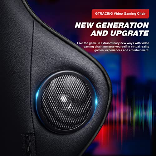 GTRACING Gaming Chair with Footrest Speakers Video Game Chair Bluetooth Music Heavy Duty Ergonomic Computer Office Desk Chair