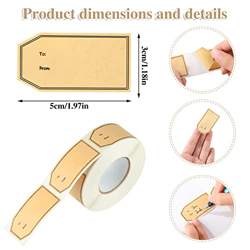 600 PCS Christmas Gift Tag Stickers 1.18