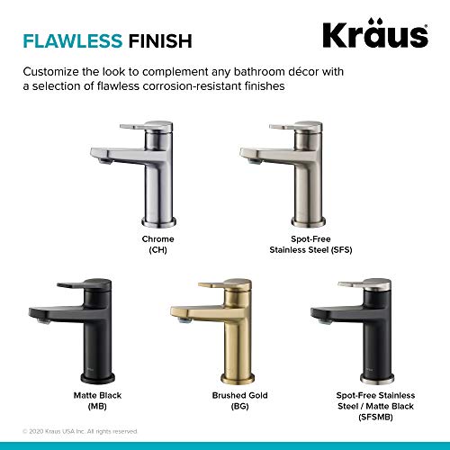 KRAUS Indy Single Handle One Hole Bathroom Sink Faucet in Chrome, KBF-1411CH