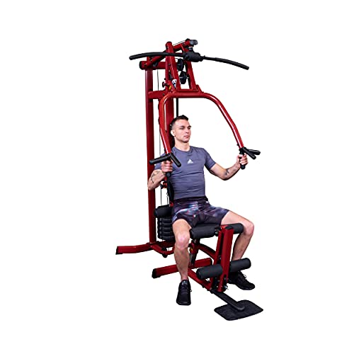 by Body-Solid (BFMG30) Multi-Station Single Weight Stack Home Gym Machine, Arm & Leg Strength Training Functional Exercise, Red