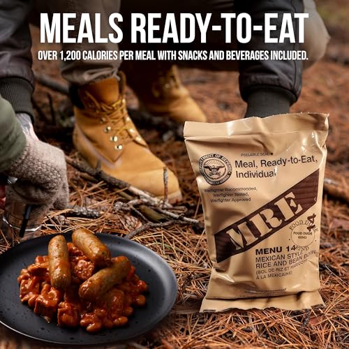12 MRE Food Pack MRE Surplus - 2027 Inspection - Meals Ready to Eat Military Meals with Heater Packs - Bulk w/ 1250 Calories per Meal - 12 MEALS Emergency Food Dude 82nd