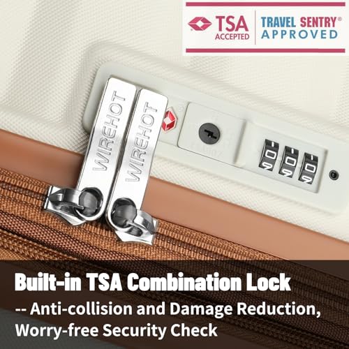 Lightweight Luggage with Spinner Wheels & YKK Zipper, 3-Piece Travel Suitcase ABS+PC Hardshell Luggage Set with TSA Lock, Light Avocado Green (20+24+28 inch)