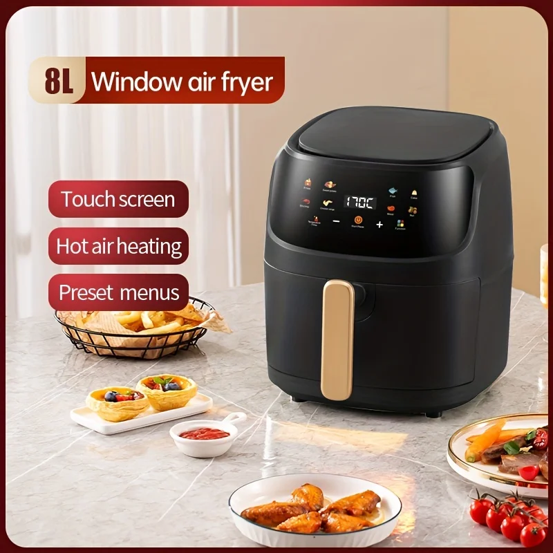 Capacity Smart Air Fryer - Touch Panel Electric Oven for Healthy Cooking - Adjustable Time and Temperature - Multifunctional for Various Foods - Convenient and Easy to Use