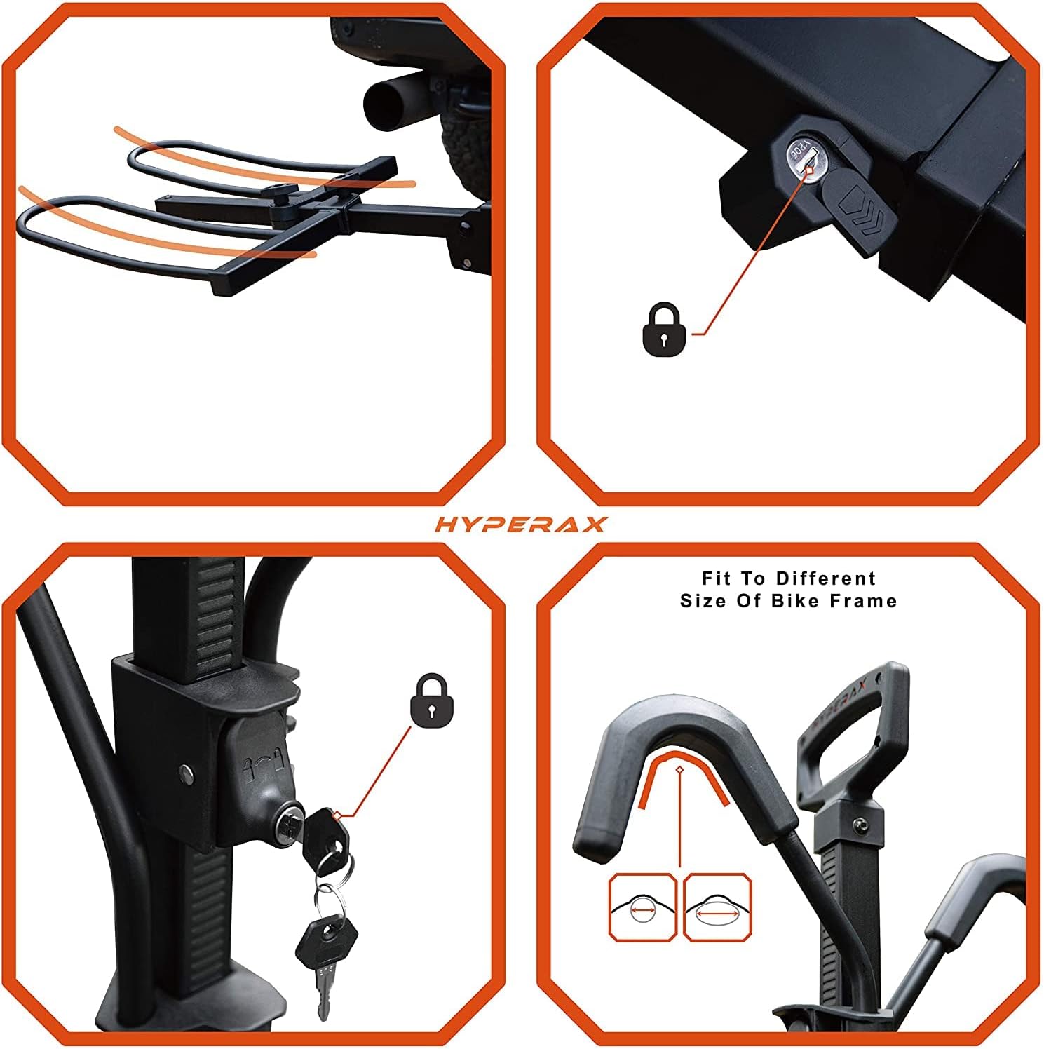 HYPERAX Special Combo - Volt 2 with 2 X E-Bike Adapter- Platform Bike Rack for Car, SUV, Trucks, Sedan - 2