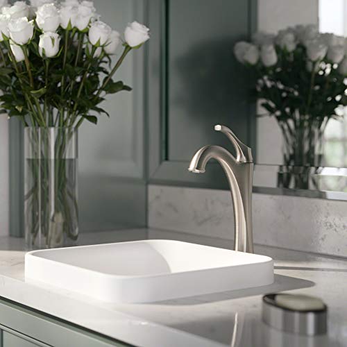 KRAUS KVF-1200BG Arlo™ Brushed Gold Tall Vessel Bathroom Faucet with Pop-Up Drain