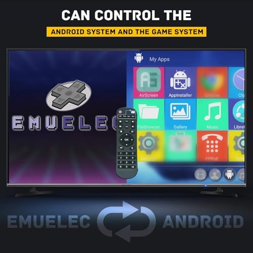 Kinhank Super Console X2 pro with 60000+Games Video Game Console,Retro Game Console with EmuELEC 4.5/Android 9.0 in 1, 2.4G+5G and BT 5.0,2 Gamepad Inside