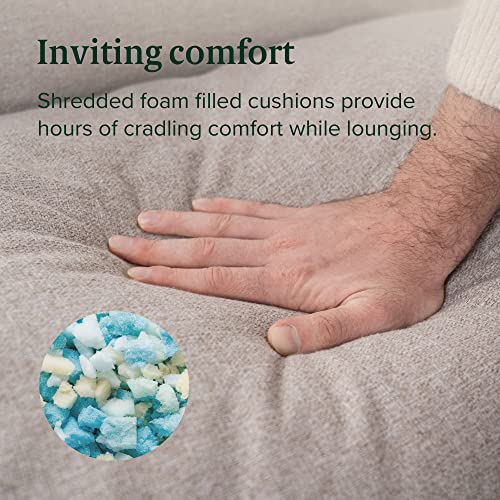 ZINUS Aidan Sling Accent Chair, Metal Framed Armchair with Shredded Foam Cushioning, Black