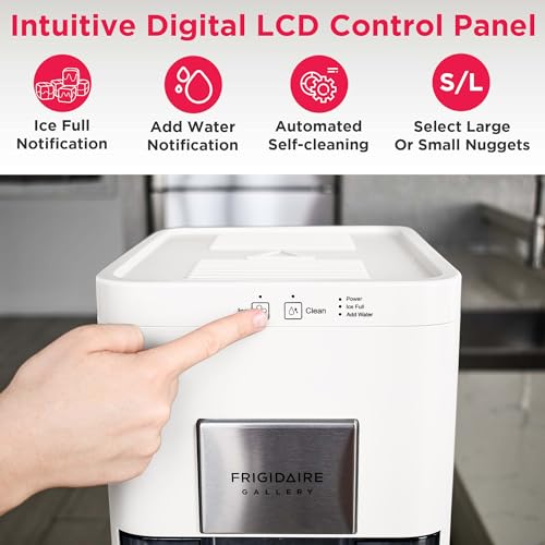 Frigidaire, Countertop Artisanal Sphere Ice Machine, Transparent Window, Gourmet Ice Maker, 84 Sphere per Day Capacity, Auto Self Cleaning Ice Making Machine (White)