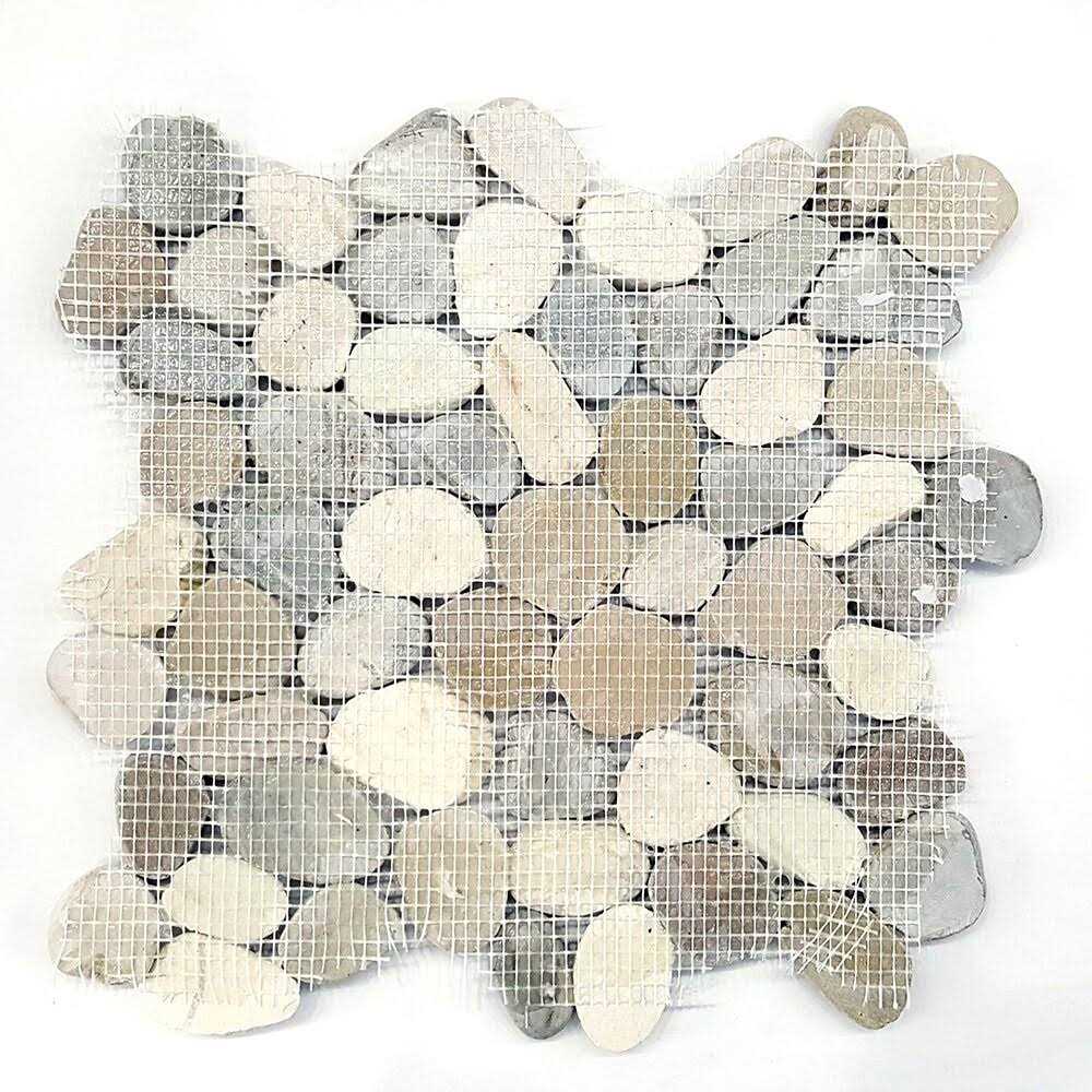 River Rock Pebbles 12 x 12 Natural Stone Mosaic Wall & Floor Tile Solistone