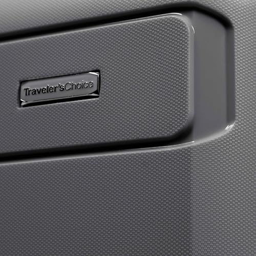 Traveler's Choice Pagosa Indestructible Hardshell Expandable Spinner Luggage, Black, 22