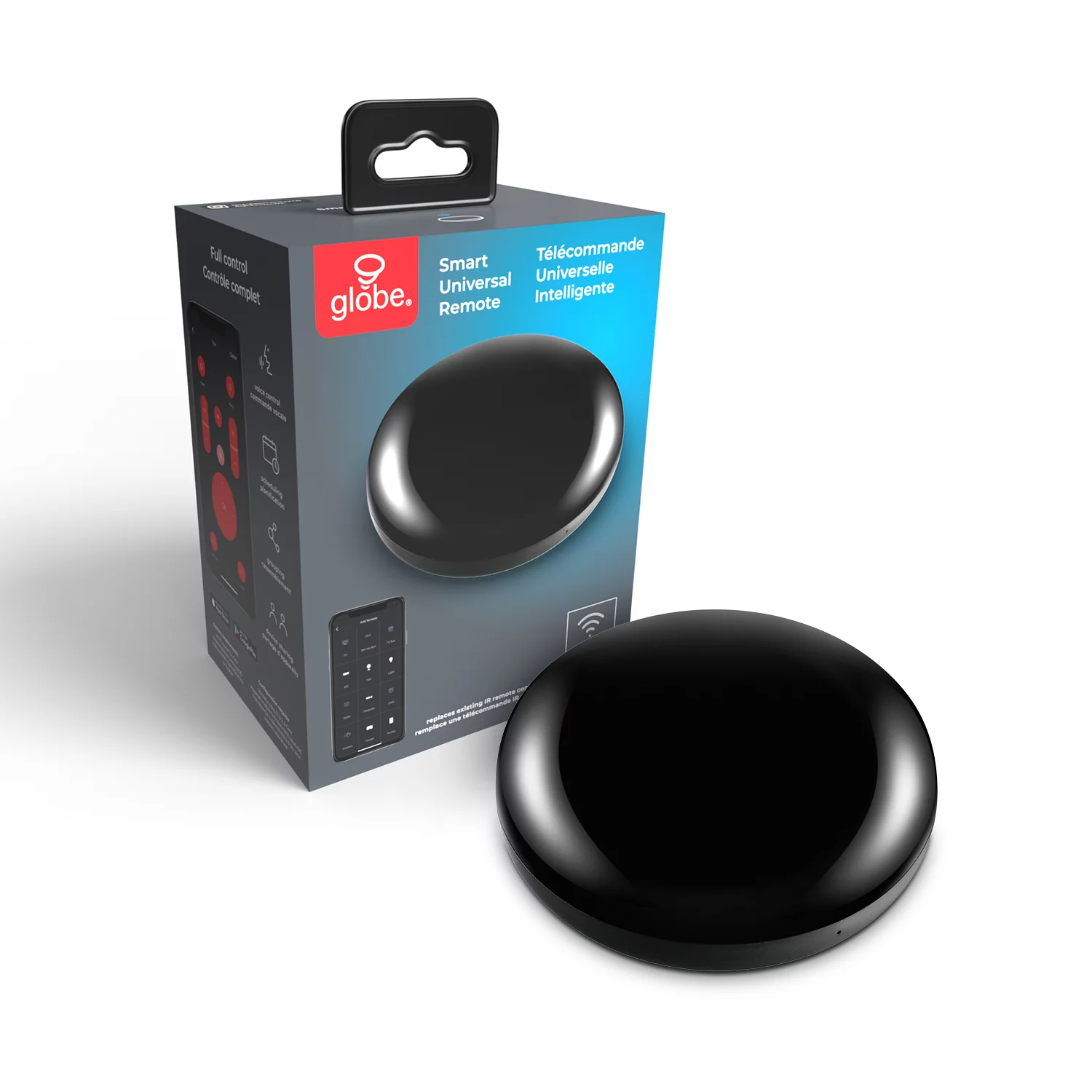 Globe Electric Wi-Fi Smart Black Universal Remote, No Hub Required, Voice Activated, 50279