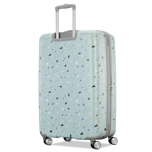 American Tourister Moonlight Hardside Expandable Luggage with Spinner Wheels, Blue Terazzo, 2-Piece Set (20/28)