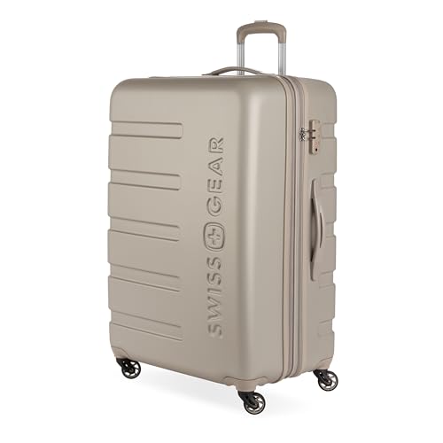 SwissGear 7366 Hardside Expandable Luggage with Spinner Wheels, White, Carry-On 19-Inch