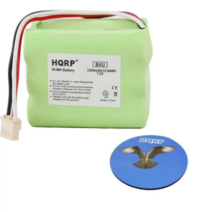 HQRP 2200mAh Extended Battery for Mint+ 5200 Mint Plus 5200, 5200c, 5200B, Braava 380 380t iRobot Floor Mopping Robot Evolution Robotics Mint Plus Automatic Hard Floor Cleaner Robotic Vacuum