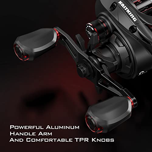 KastKing Brutus Baitcasting Fishing Reel, Graphite Frame, 7.2:1 Gear Ratio, 5+1 Shielded Stainless-Steel Ball Bearings,10 Button Magnetic Braking System, 17.6LB Carbon Fiber Drag, Aluminum Handle