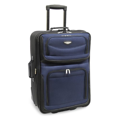 Travel Select Amsterdam 4-Piece Softside Expandable Luggage Set, Lightweight 2-Wheel Upright Suitcases, Travel Tote, Packing Cubes, Gray