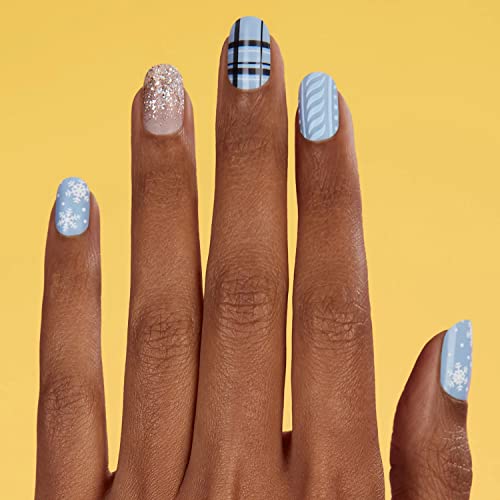 Dashing Diva Gloss Nail Strips - Santa Baby | UV Free, Chip Resistant, Long Lasting Gel Nail Stickers | Contains 32 Nail Wraps, 1 Prep Pad, 1 Nail File