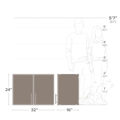 Prepac Elite 16 inch Stackable Wall Cabinet, Black