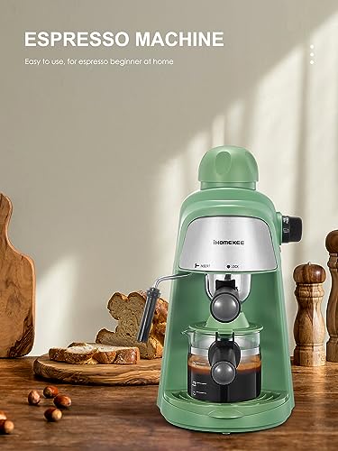 Espresso Machine, 3.5Bar Espresso and Cappuccino Machine with Fast Heating Function, 1-4 Cups Coffee Maker with Milk Frothing Function and Steam Wand (Red)