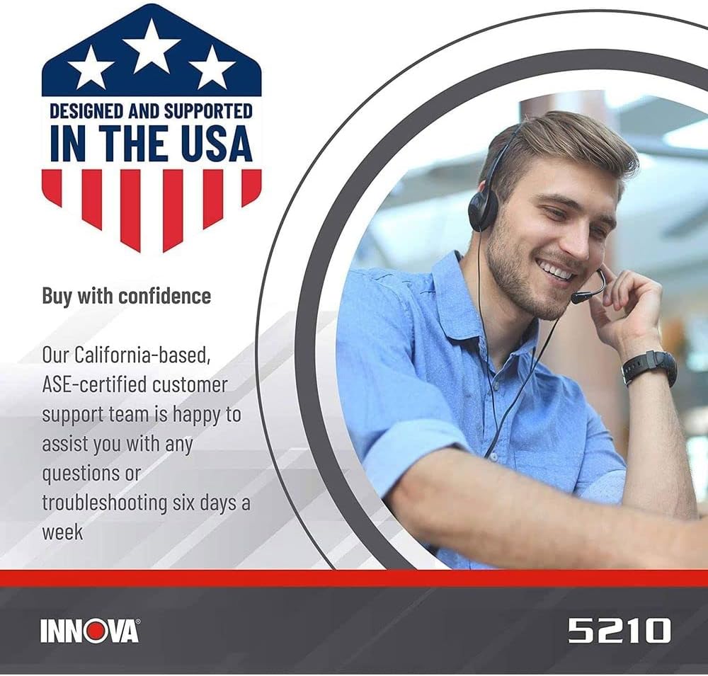 INNOVA 5210 - Newest 2022 OBD2 Diagnostic Code Scanner - Read/Erase ABS Codes, Reset Oil Lights, Live Data, Battery/Charging System Test