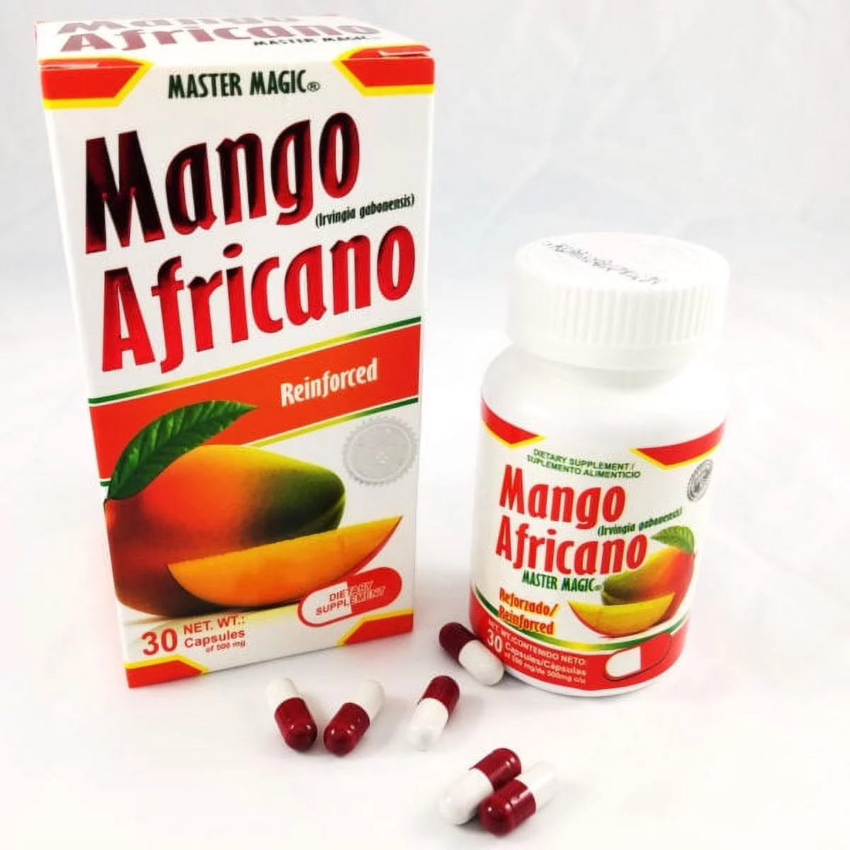 Mango Africano Natural Weight Loss Dietary Supplement 30 Capsules 500mg (2 PACK) Suplemento dietético de pérdida de peso natural Mango Africano 30 cápsulas 500 mg (paquete de 2)