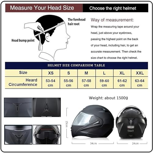 Motorcycle Bluetooth Full Face Modular Helmet, DOT/ECE Approved Dual Visor Modular Flip Up Full Face Helme, Dual Visor Anti Fog Sun Shield Motorbike Motor Street Bike Racing Helmet