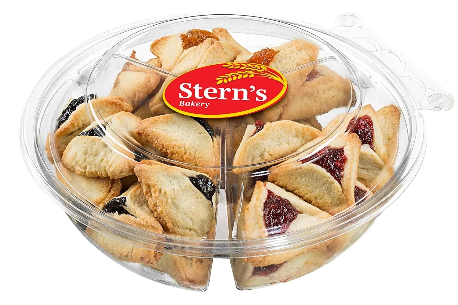 Hamentaschen Cookies | Shortbread Cookies with Apricot, Raspberry & Prune Filling | Hamentashen Cookie Gifts| Dairy & Nut Free | Purim Cookies | 21 oz Stern's Bakery