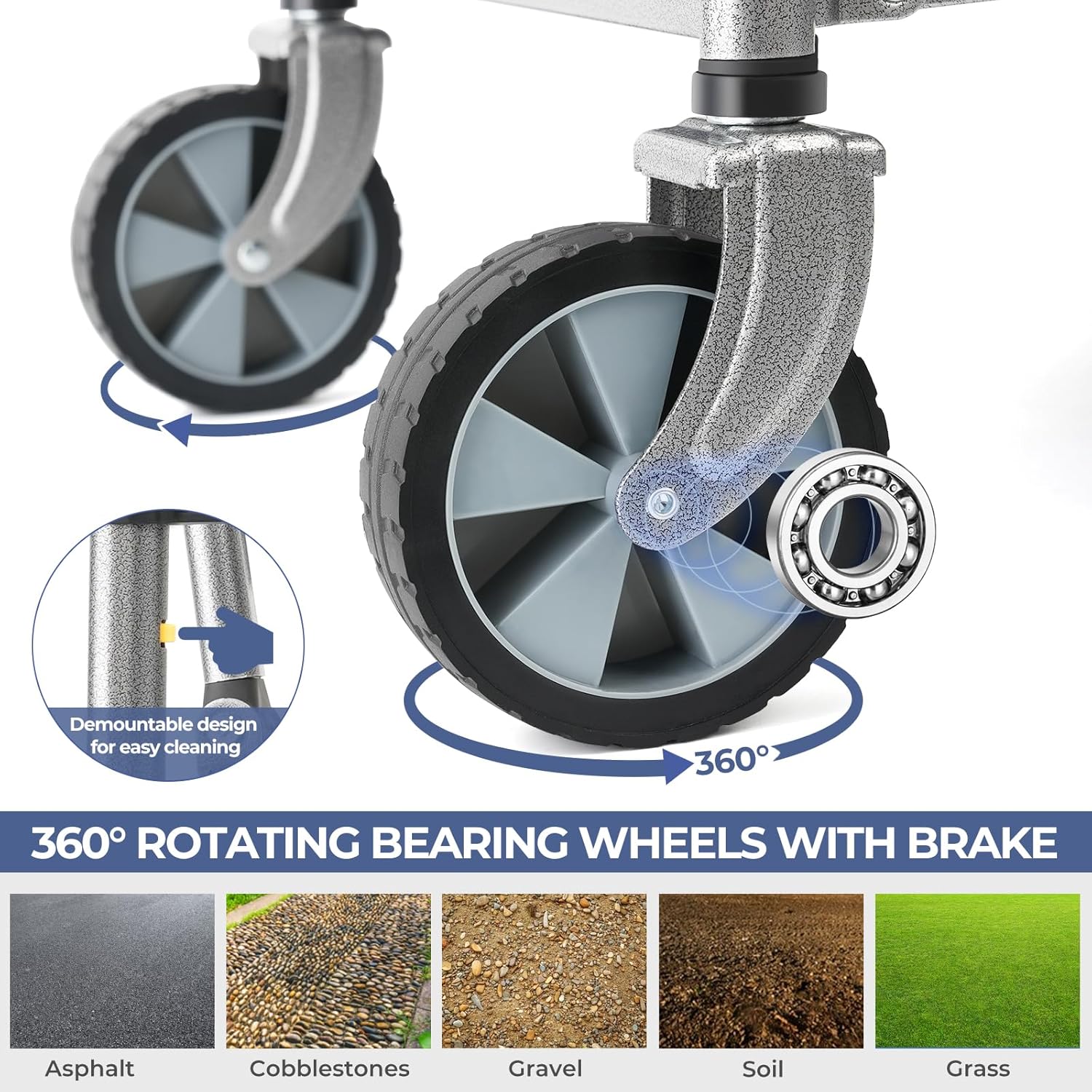 Wagon Cart Foldable Utility Wagons: Ohuhu Collapsible Folding Shopping Carts with Wheels, 85L/330 LB Capacity 600D Oxford Fabric Heavy-Duty Portable Grocery Wagon for Sports Camping Picnic Garden