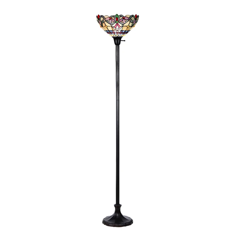 GRENVILLE Tiffany-style 1 Light Victorian Torchiere Floor Lamp 14